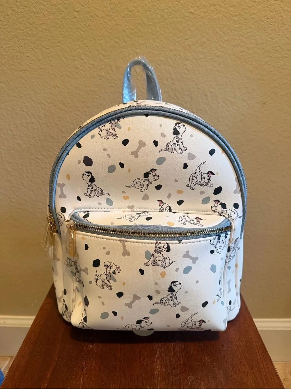 Danielle Nicole White Dalmatian Mini Backpack with Light Blue Trim - Picture 2 of 5